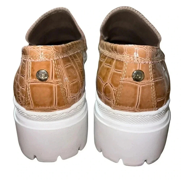 AGL Oriettta Bit Croc-Embossed Leather Platform Loafer in Caramel Size 36 - Picture 5 of 9